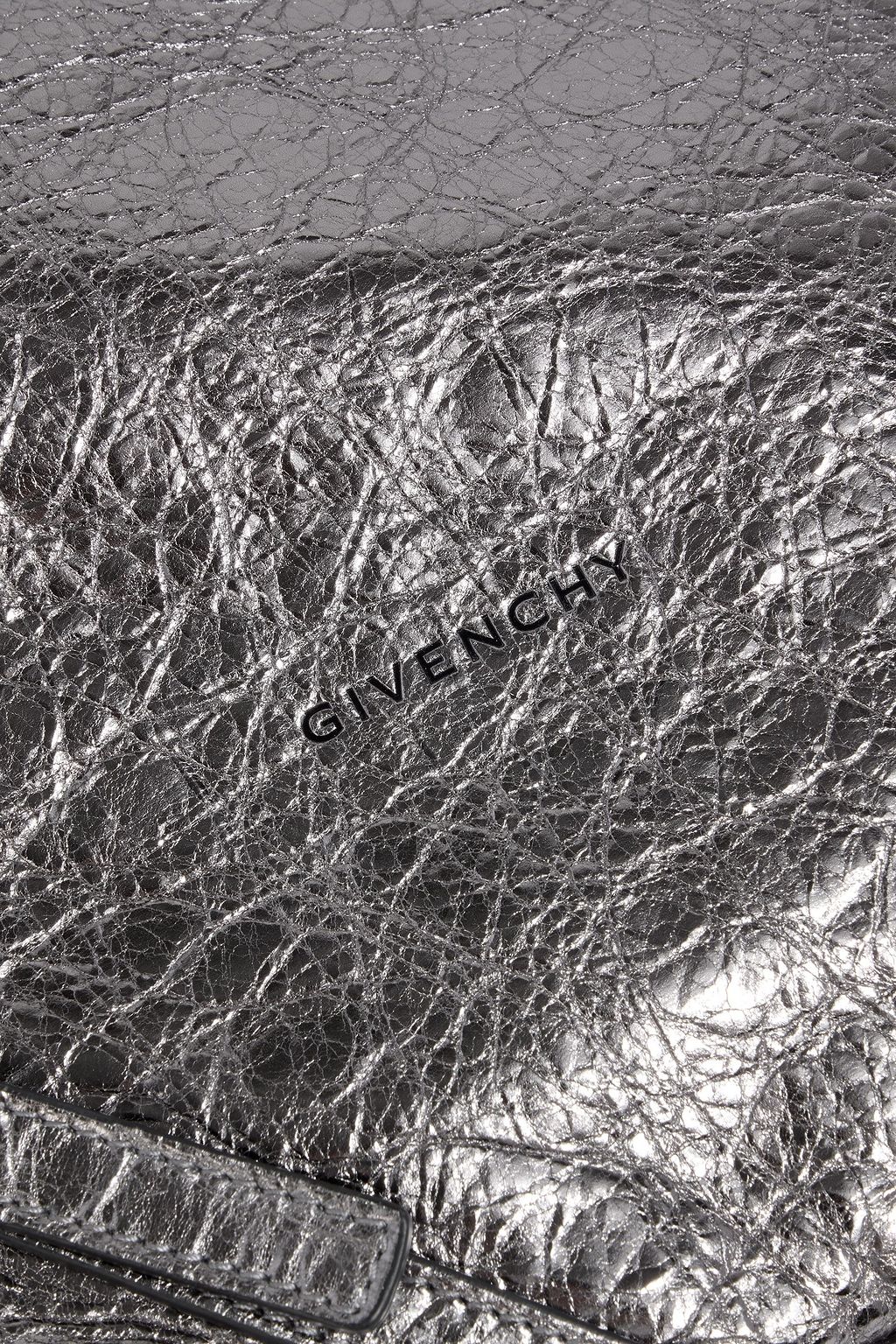 GIVENCHY Voyou metallic crinkled-leather shoulder bag