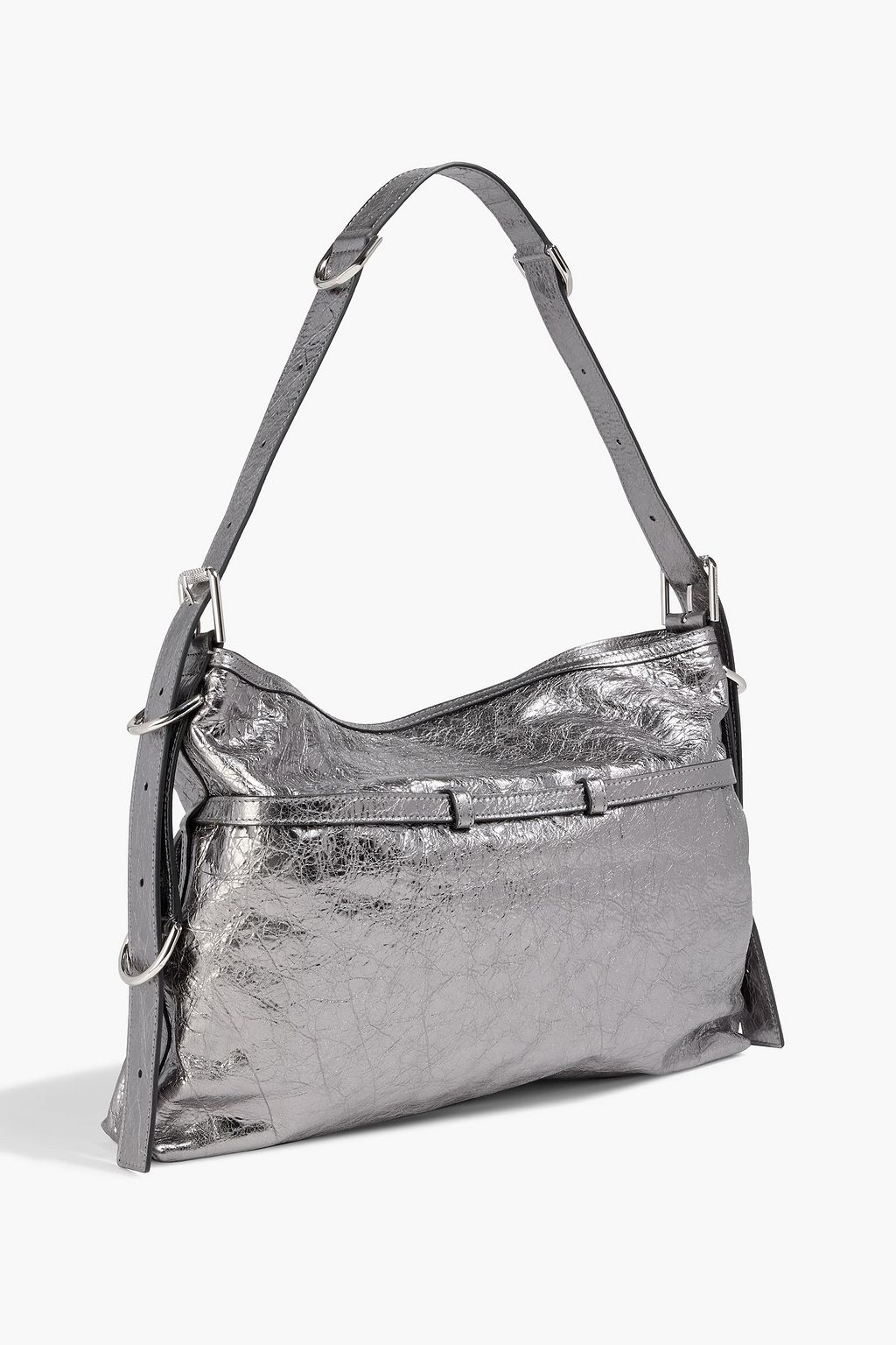 GIVENCHY Voyou metallic crinkled-leather shoulder bag