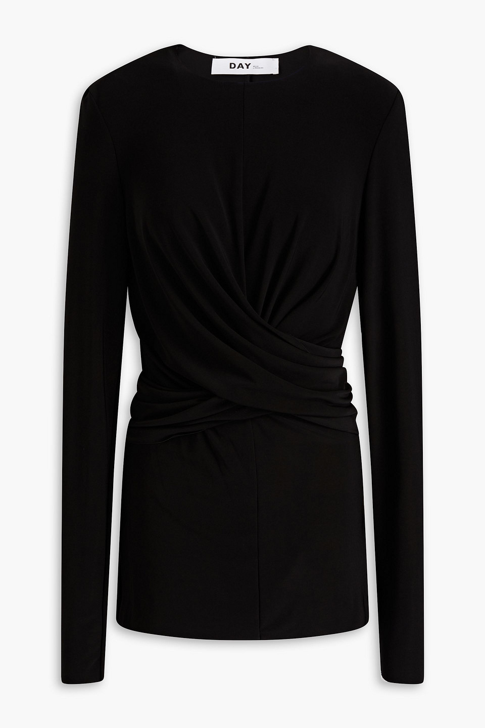 Day Birger Et Mikkelsen Rae Twist-front Stretch-jersey Top In Black
