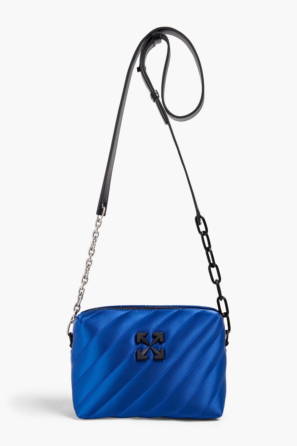 OFF WHITE Jackhammer quilted satin shoulder bag THE OUTNET