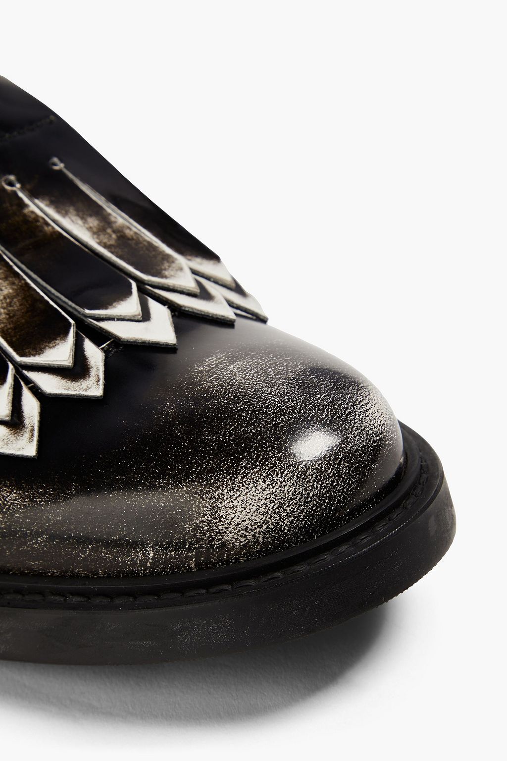 TOD'S Brogues aus brüniertem Leder mit Fransen