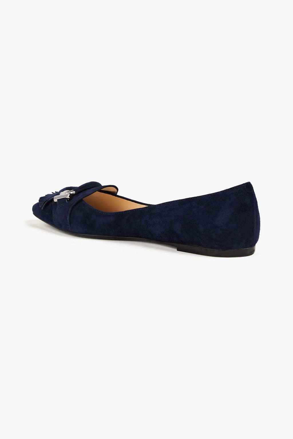 TOD'S T-Ring fringed suede point-toe flats