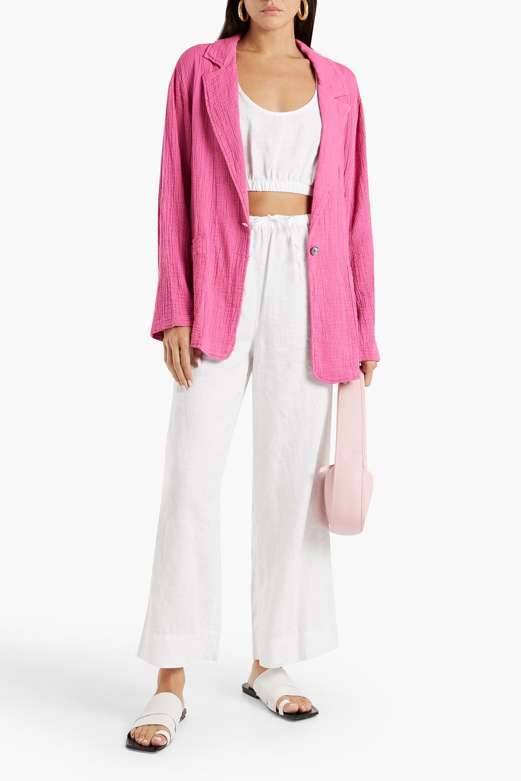 RAQUEL ALLEGRA Cotton-cloqué blazer