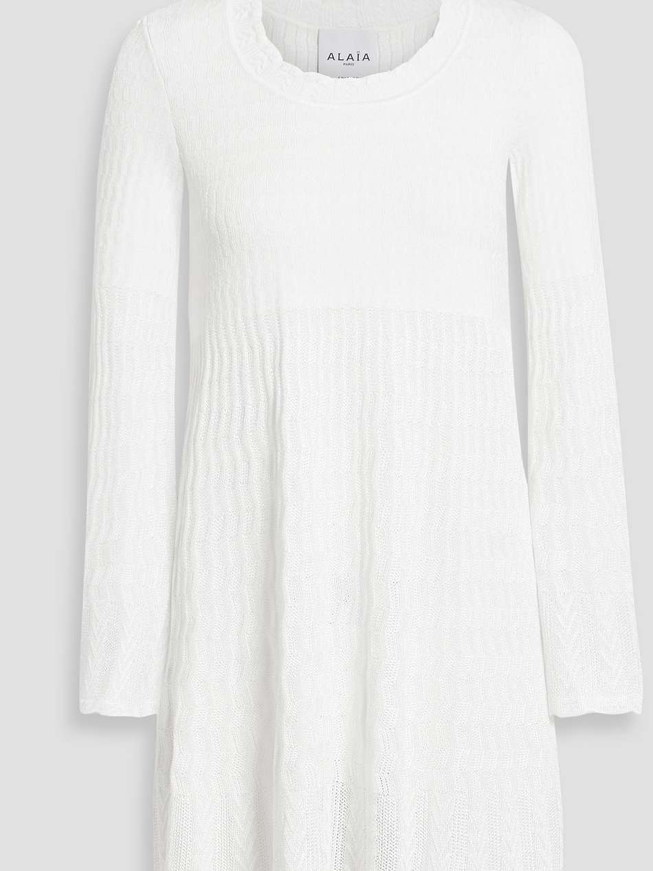 pointelle-knit mini dress
