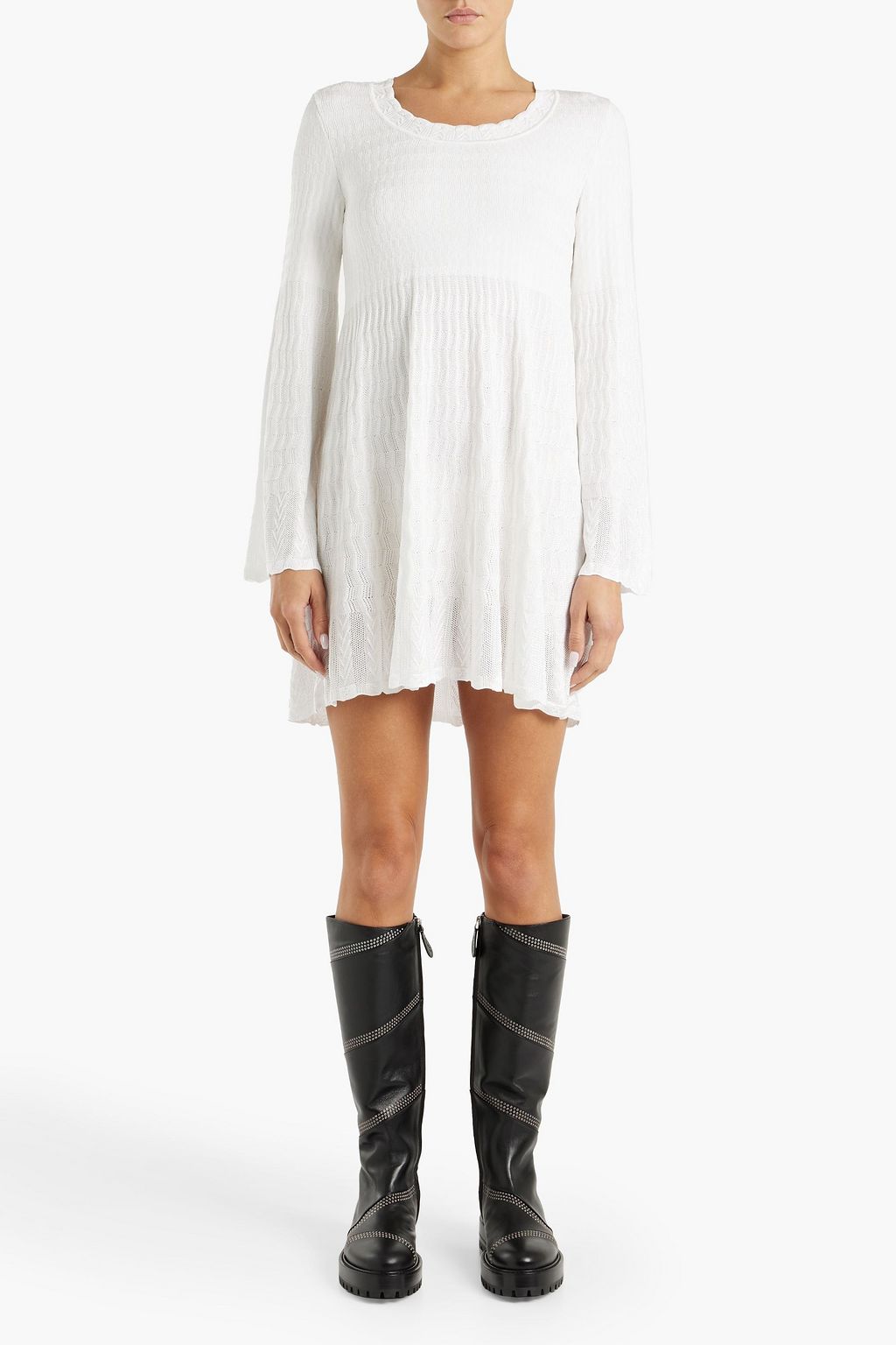ALAÏA Pointelle-knit mini dress