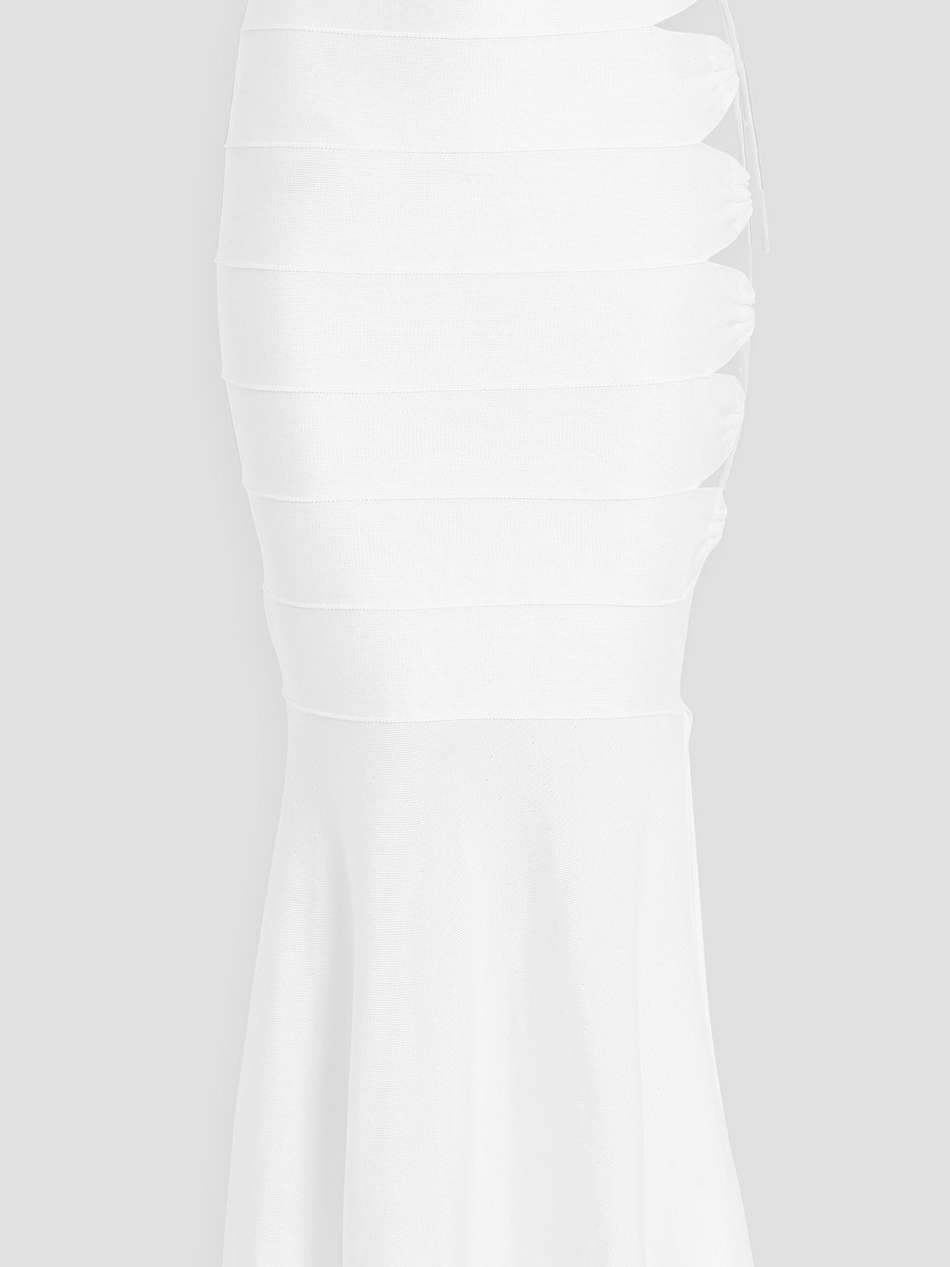 editions lace-up stretch-knit maxi skirt