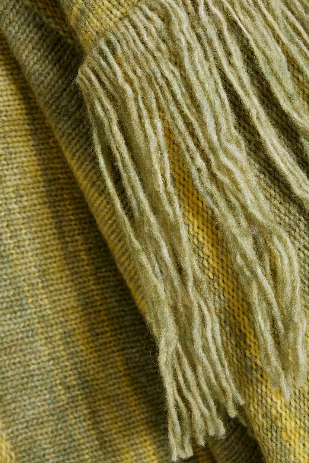 RAQUEL ALLEGRA Fringed striped knitted cardigan