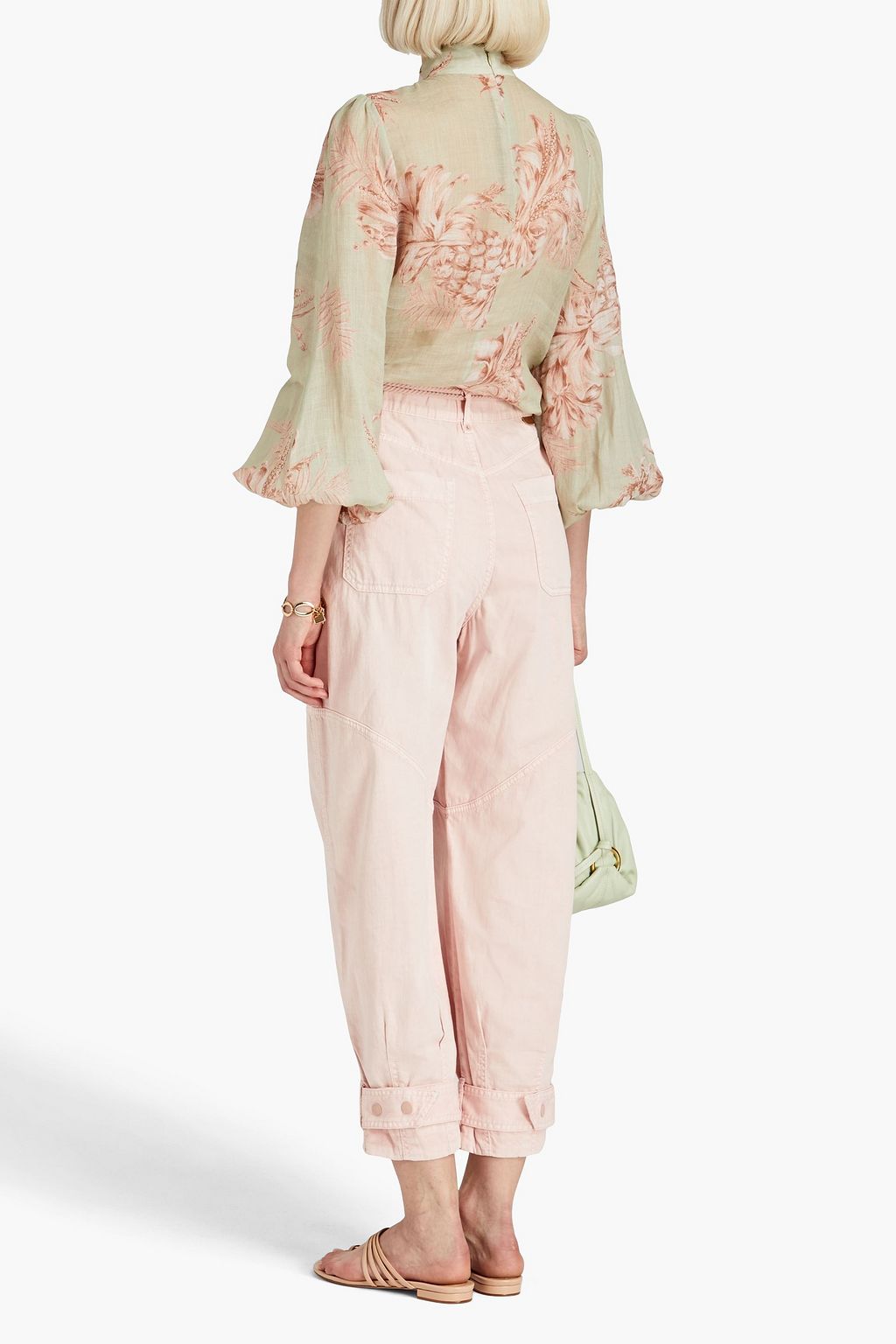 ZIMMERMANN Bluse aus Ramie-Voile mit floralem Print