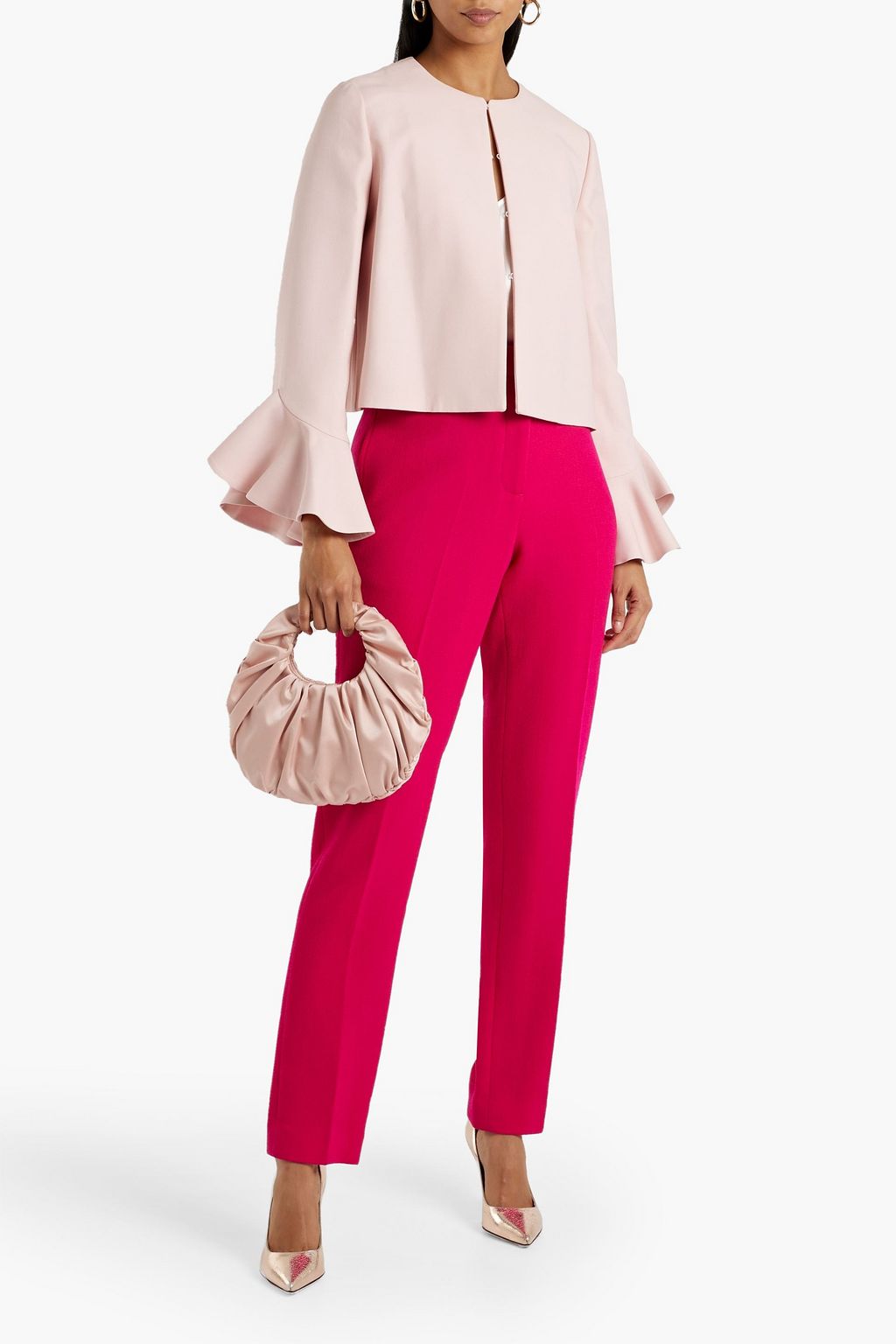 VALENTINO GARAVANI Ruffled wool and silk-blend jacket