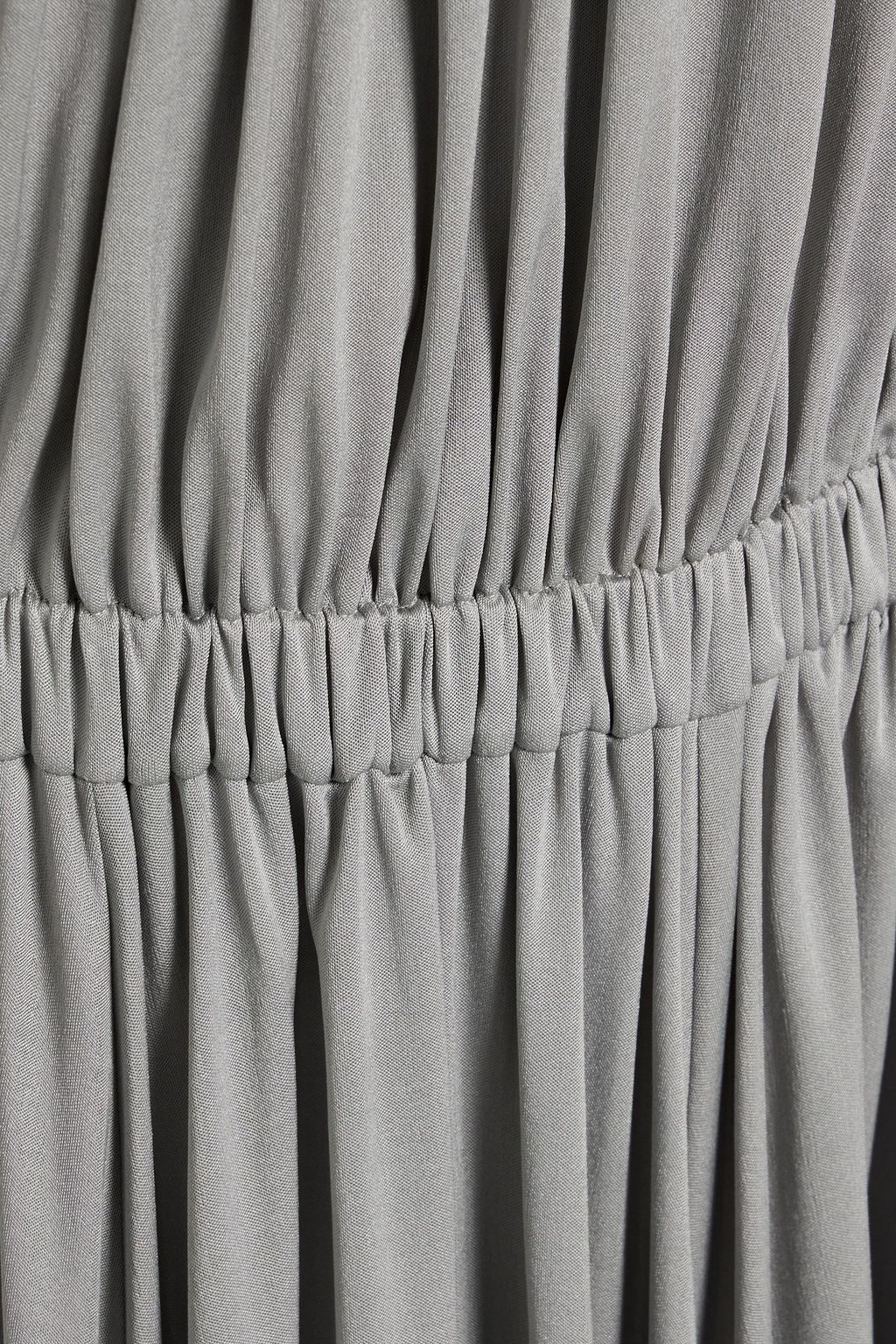 VALENTINO GARAVANI Schulterfreies Kleid aus Seiden-Jersey mit Raffung