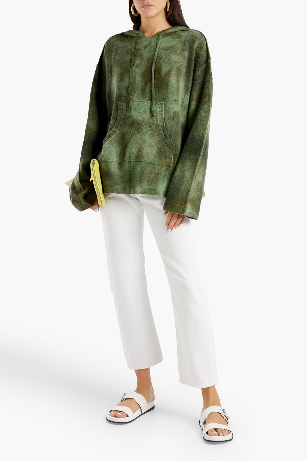 RAQUEL ALLEGRA Bonfire tie-dyed merino wool and cashmere-blend hoodie