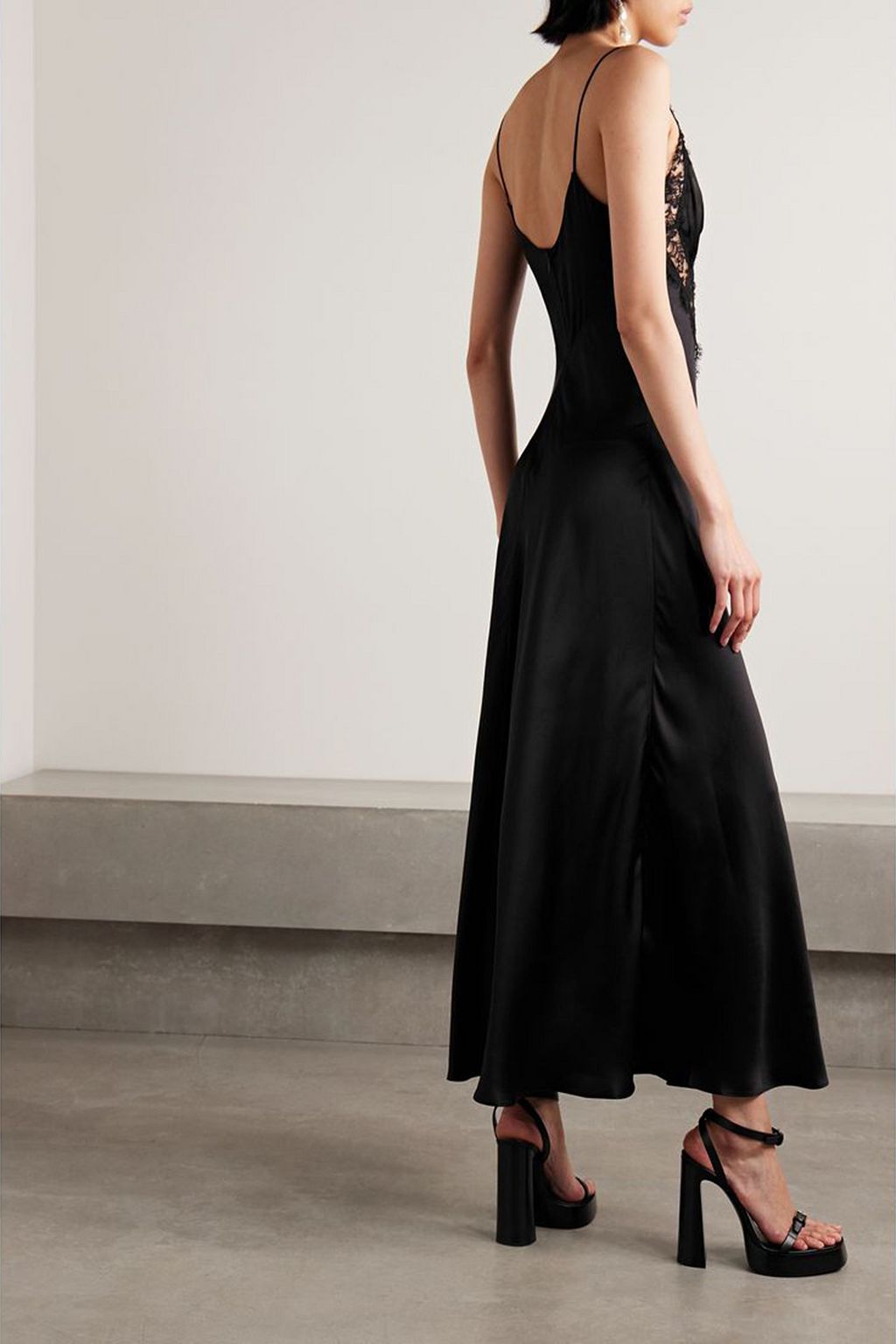 Lace-trimmed Silk Satin Maxi Dress main image 0