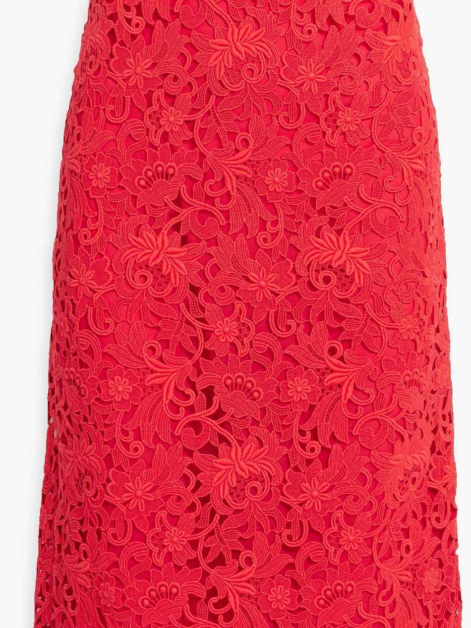 cotton-blend guipure lace skirt