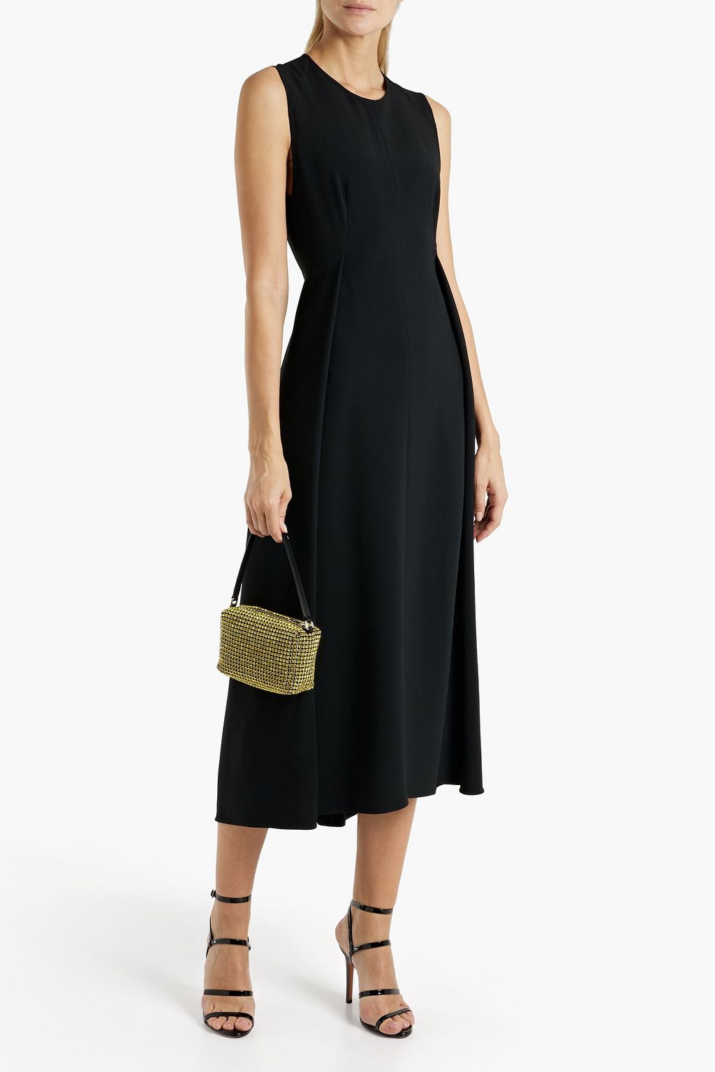 VICTORIA BECKHAM Pleated crepe midi dress | THE OUTNET