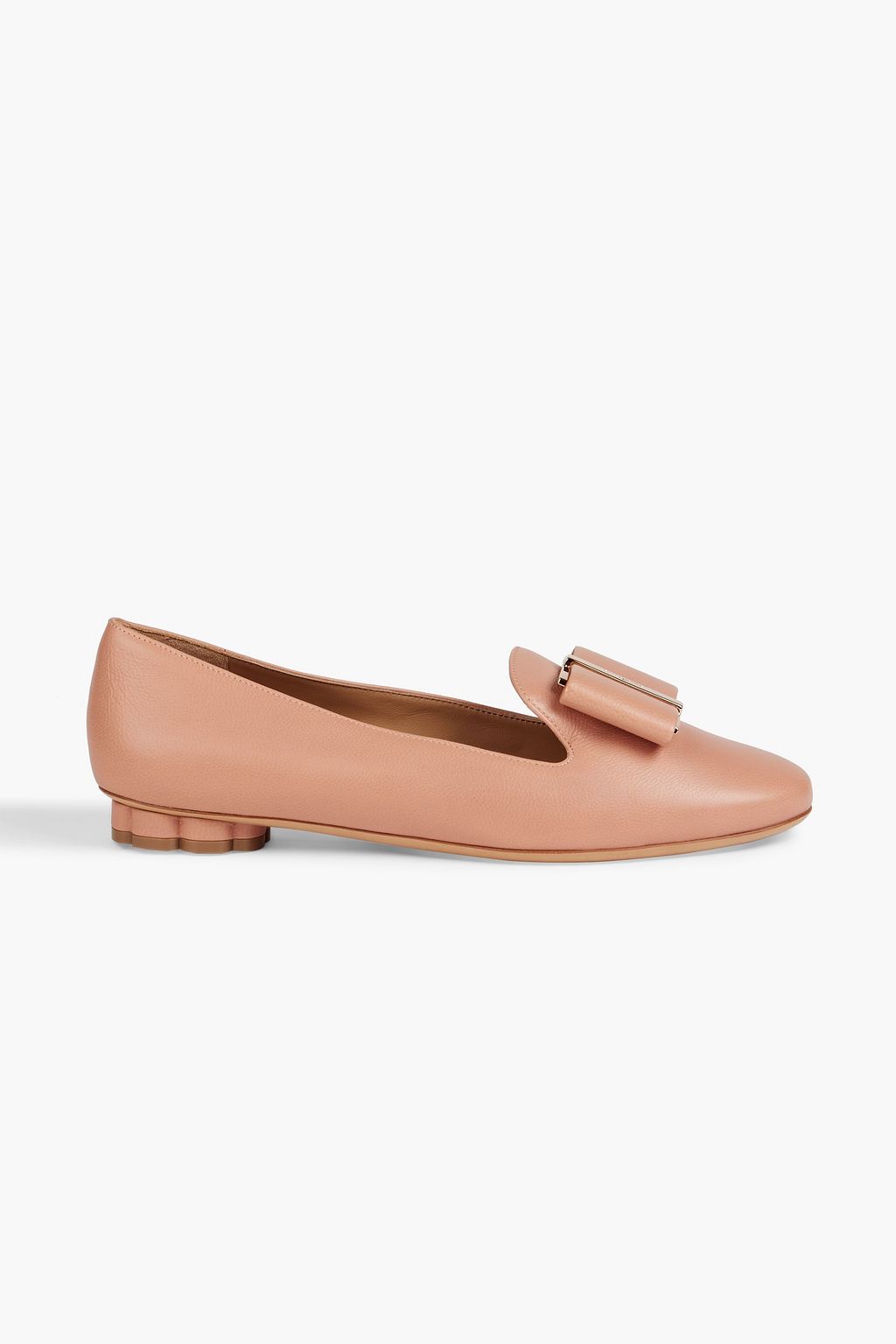 FERRAGAMO Sarno bow-embellished textured-leather loafers | THE OUTNET