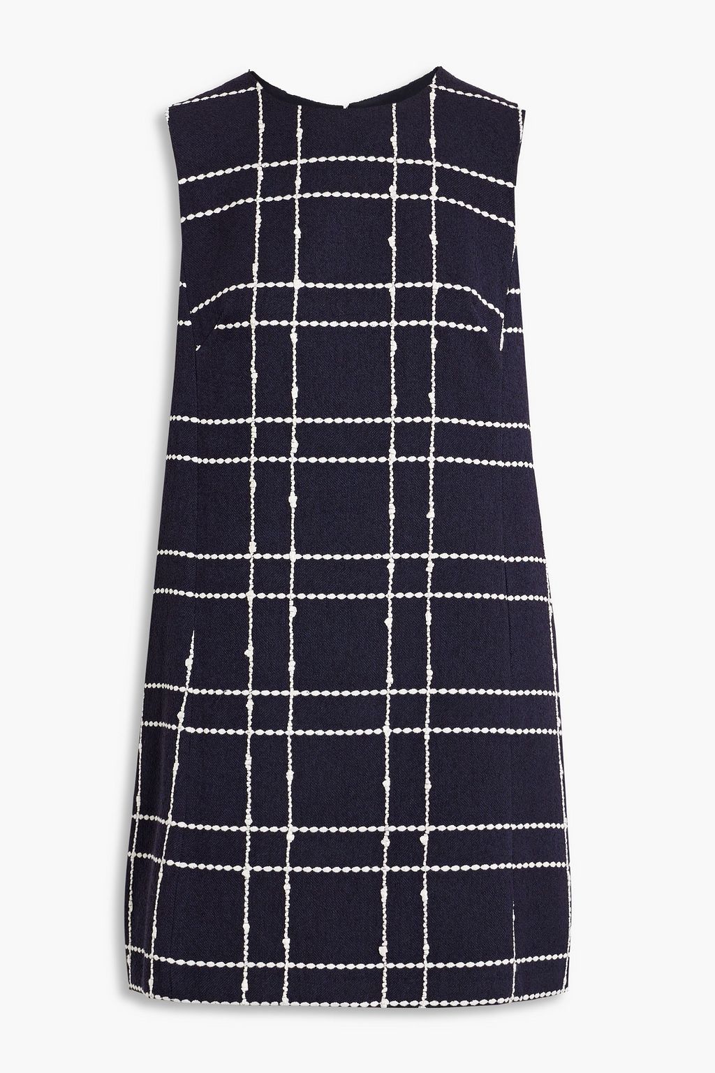 Checked cotton-blend tweed mini dress