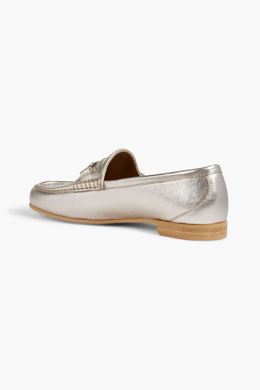 BALLY New Manoela metallic textured-leather loafers