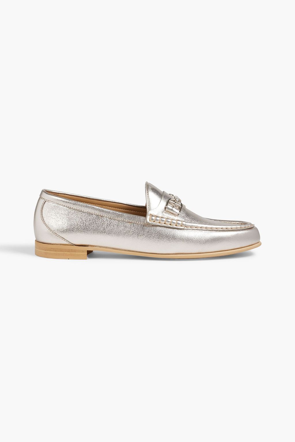 BALLY New Manoela metallic textured-leather loafers | THE OUTNET