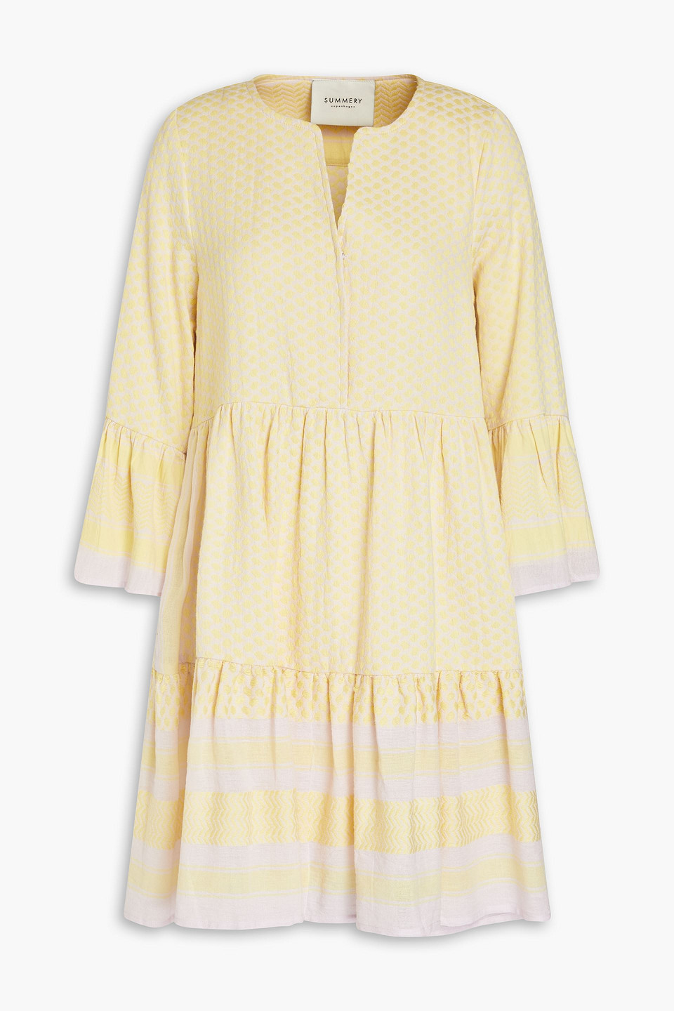 Summery Copenhagen Julia Tiered Gathered Cotton-jacquard Mini Dress