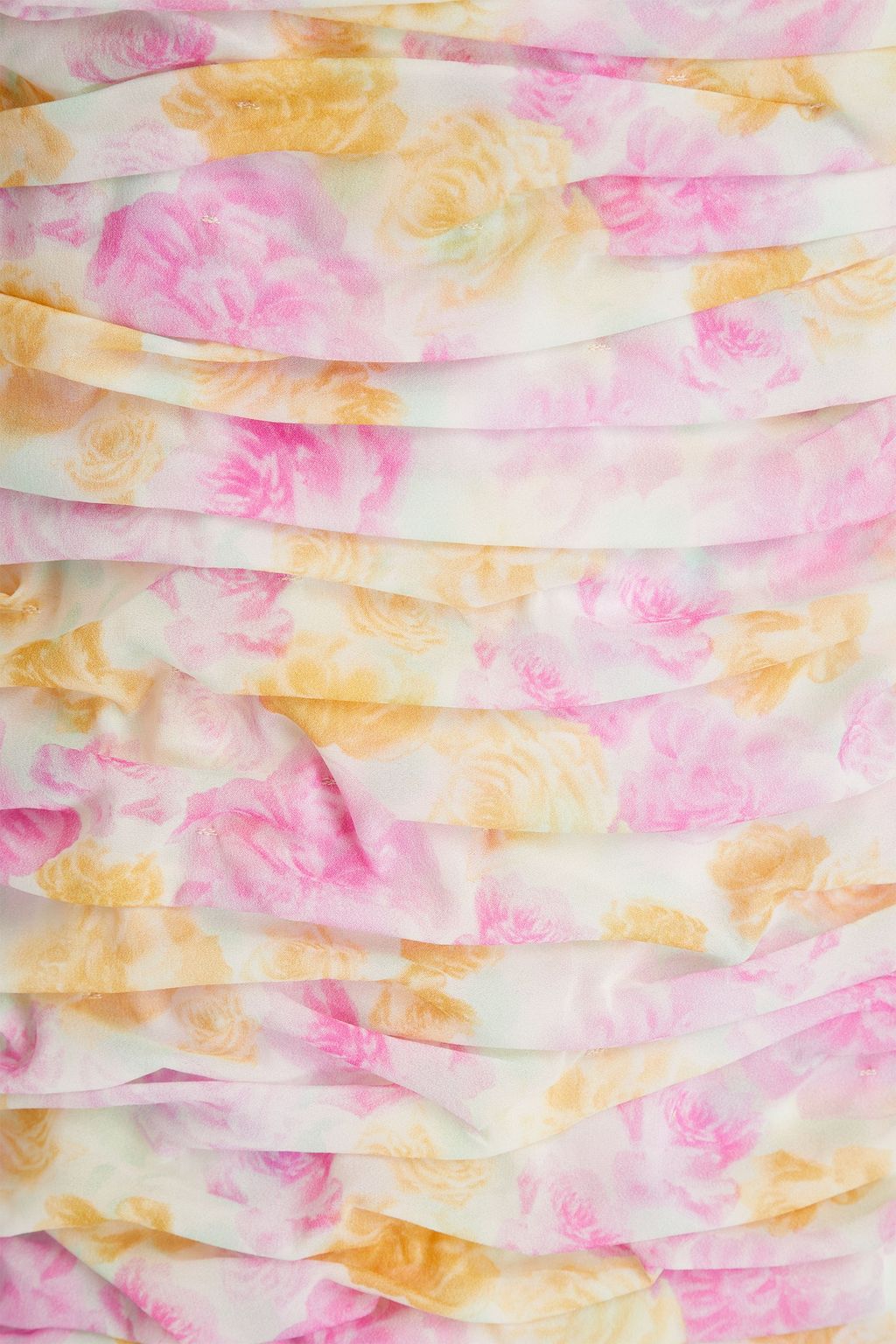 MAGDA BUTRYM Ruched floral-print crepe de chine mini dress