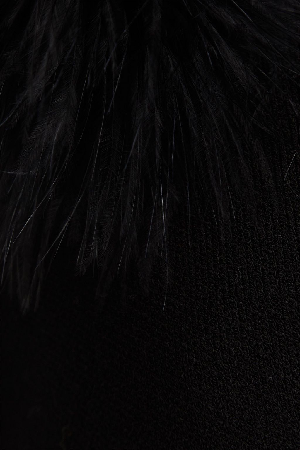 MAGDA BUTRYM Feather-embellished knitted bra top