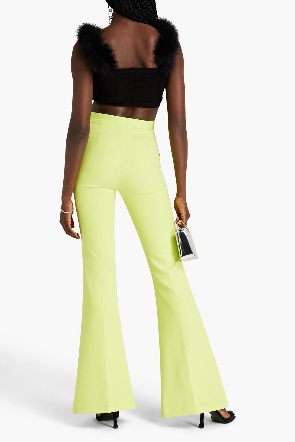 MAGDA BUTRYM Feather-embellished knitted bra top