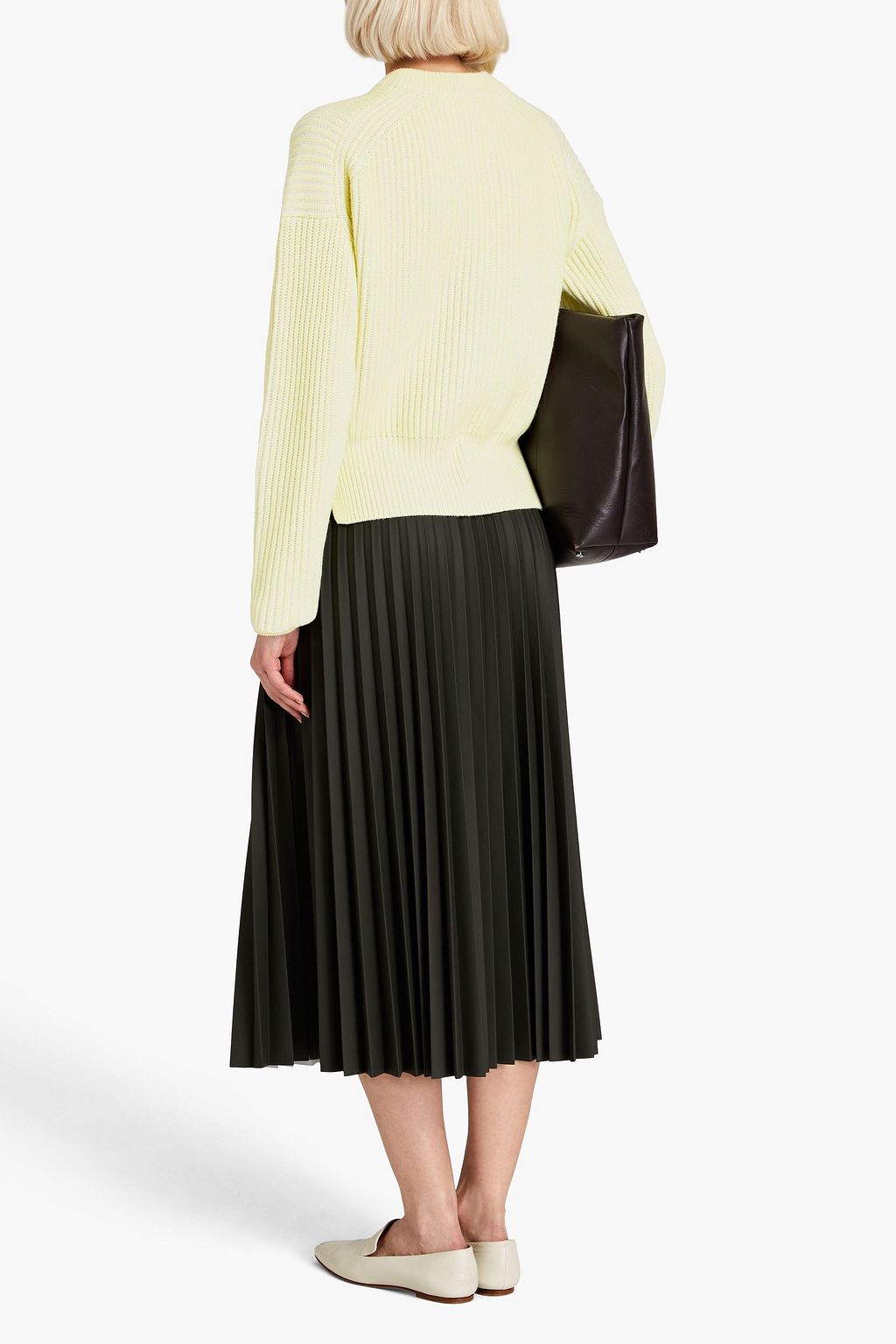 JOSEPH Ribbed cotton, wool and cashmere-blend sweater