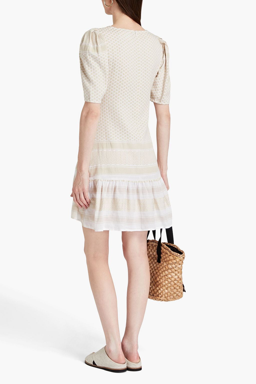 SUMMERY COPENHAGEN Olivia Minikleid aus Baumwoll-Jacquard mit Rüschen