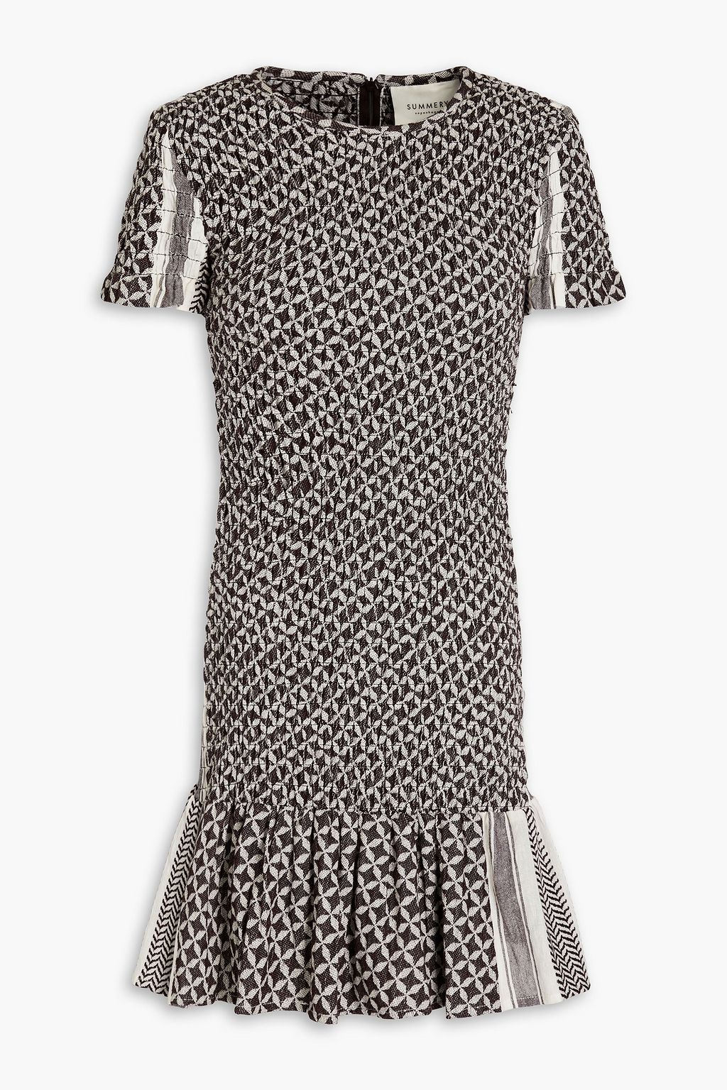 SUMMERY COPENHAGEN Celine shirred gathered cotton-jacquard mini dress ...