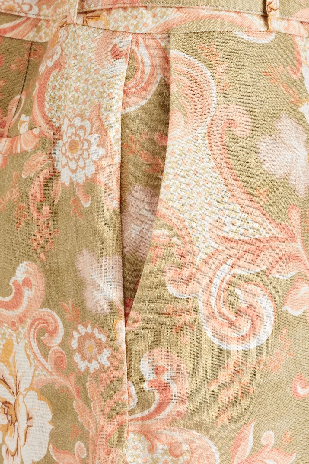 ZIMMERMANN Postcard cropped belted linen flared pants