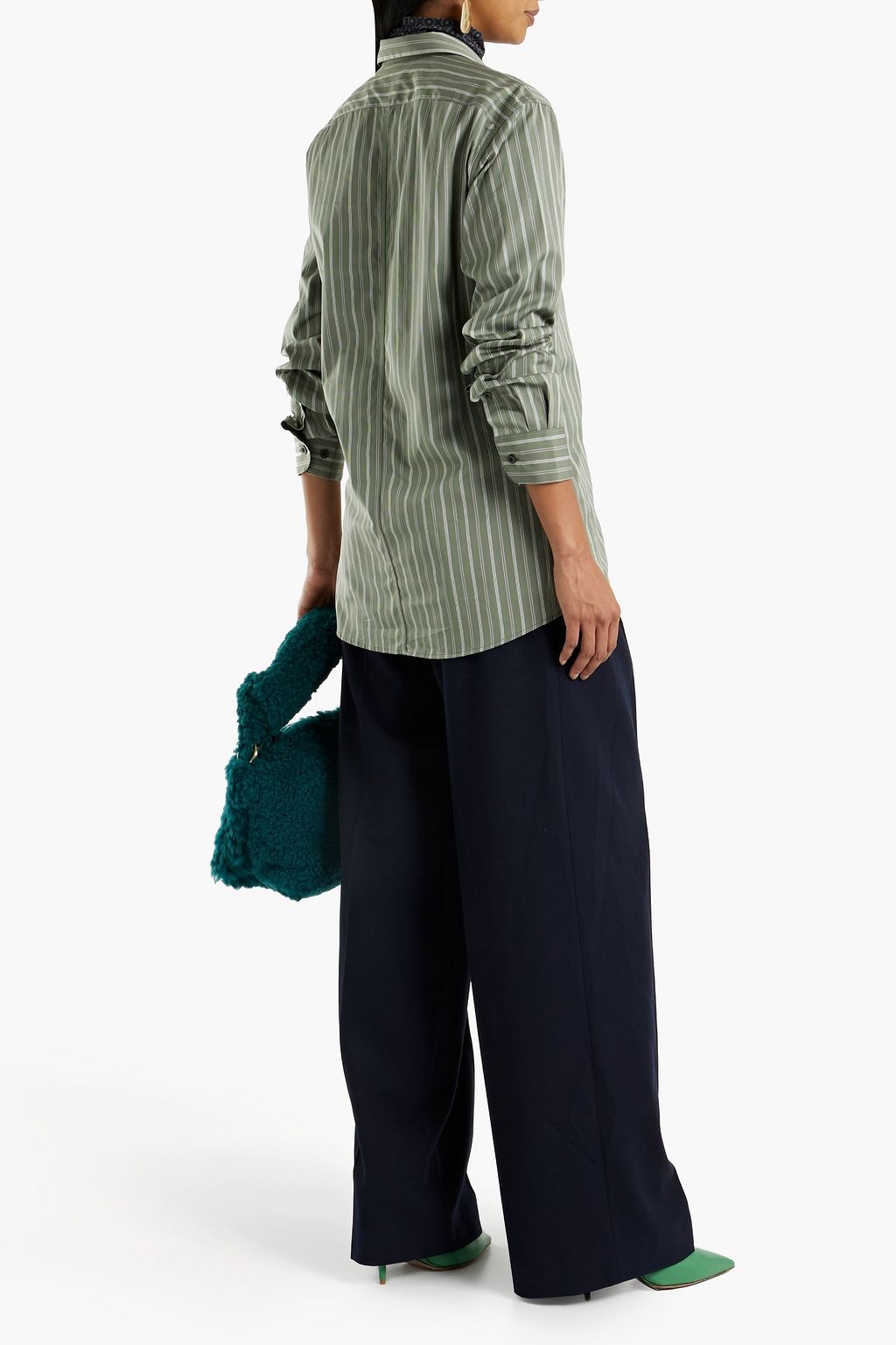 DRIES VAN NOTEN Pleated twill wide-leg pants