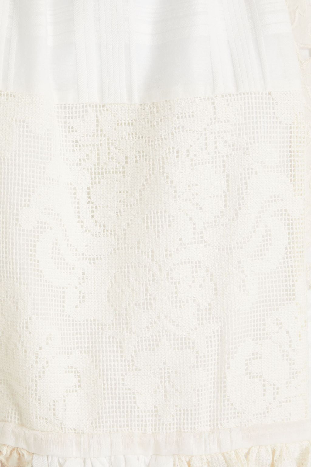 ZIMMERMANN Lace-paneled patchwork cotton-blend top