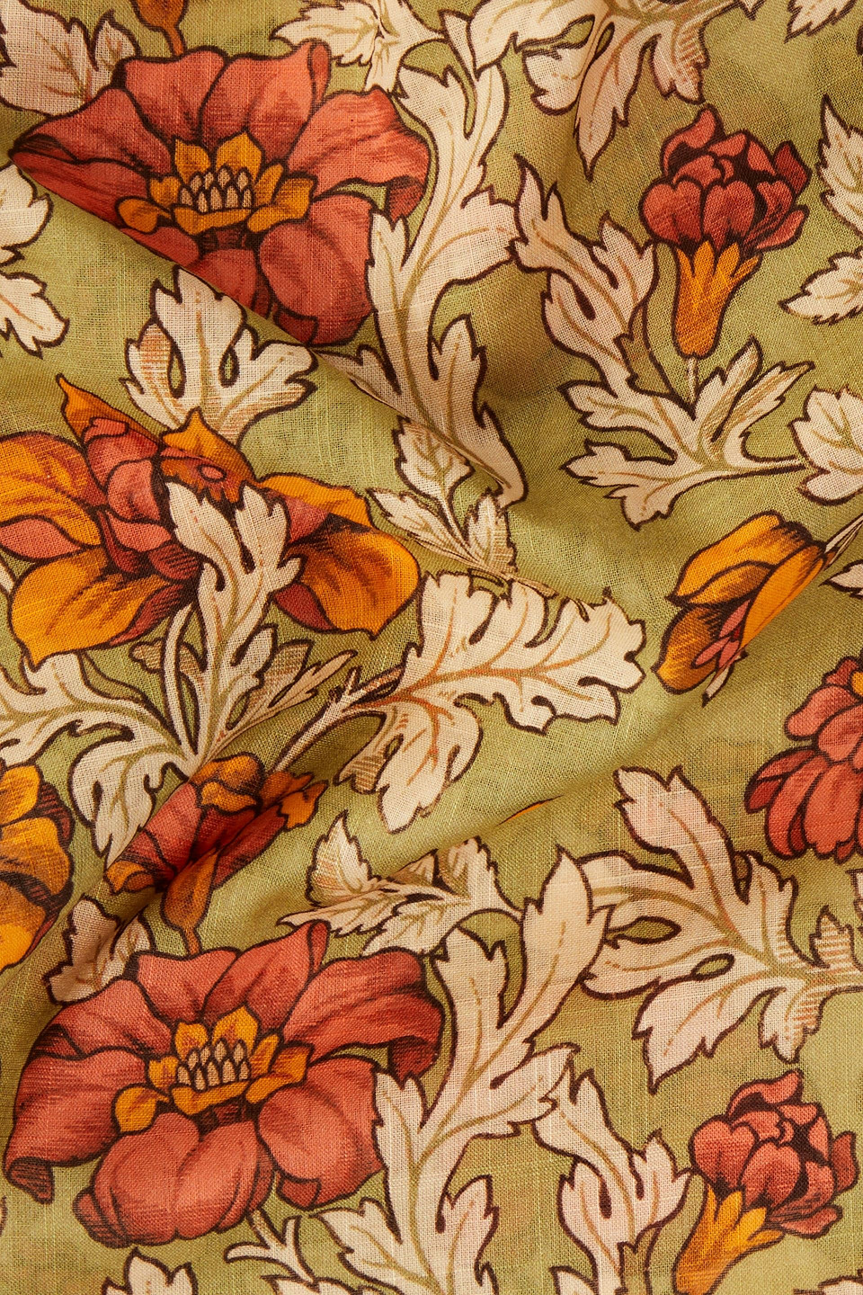 Zimmermann Floral-print Cotton Headband In Sage Green