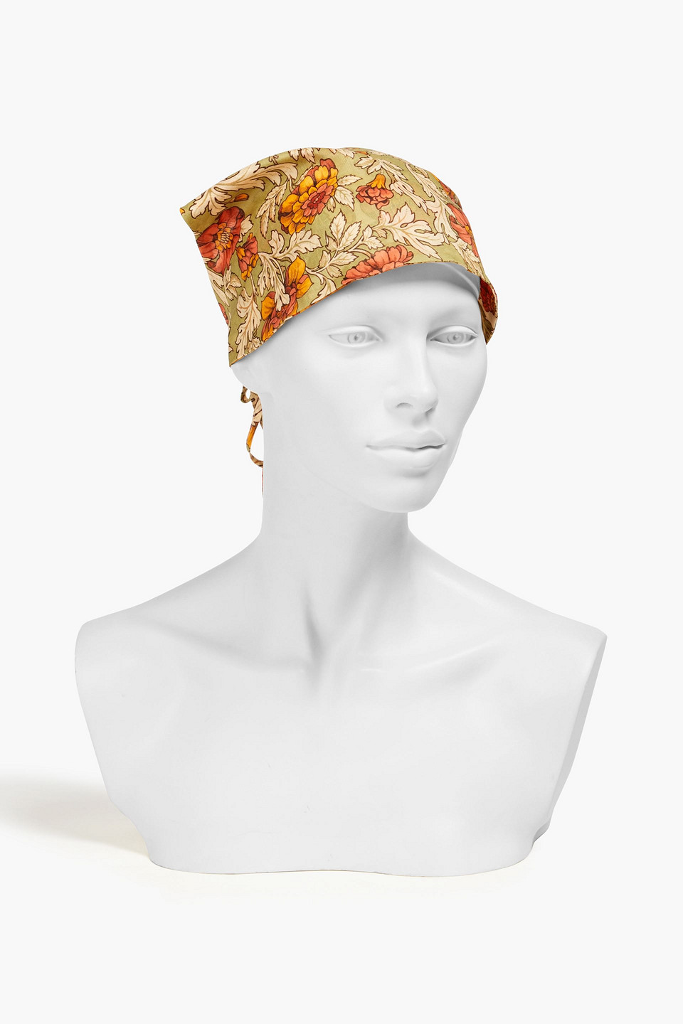 Zimmermann Floral-print Cotton Headband In Sage Green