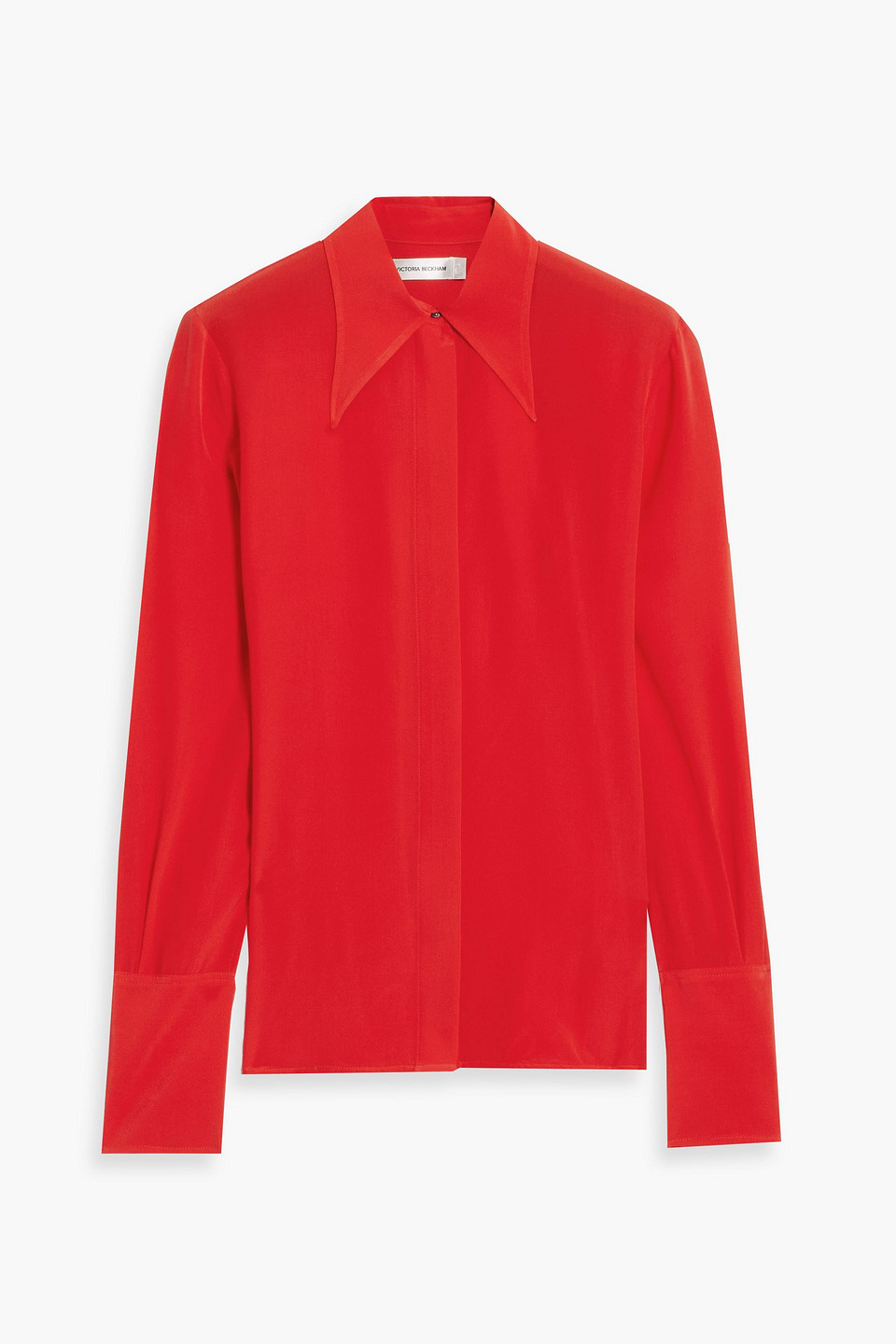 Victoria Beckham Silk-crepe Shirt In Tomato Red