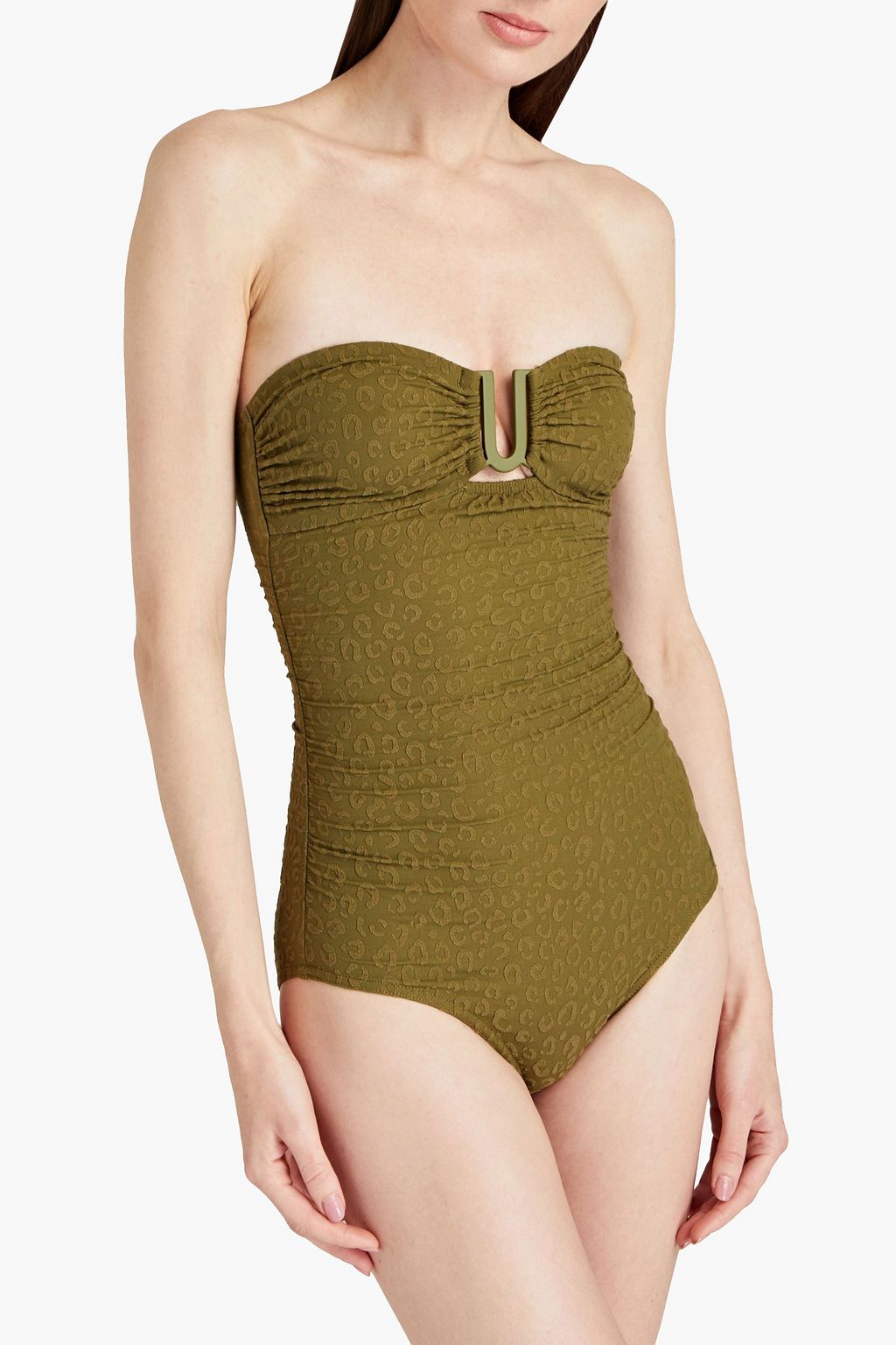 ZIMMERMANN Bandeau-Badeanzug aus Stretch-Jacquard