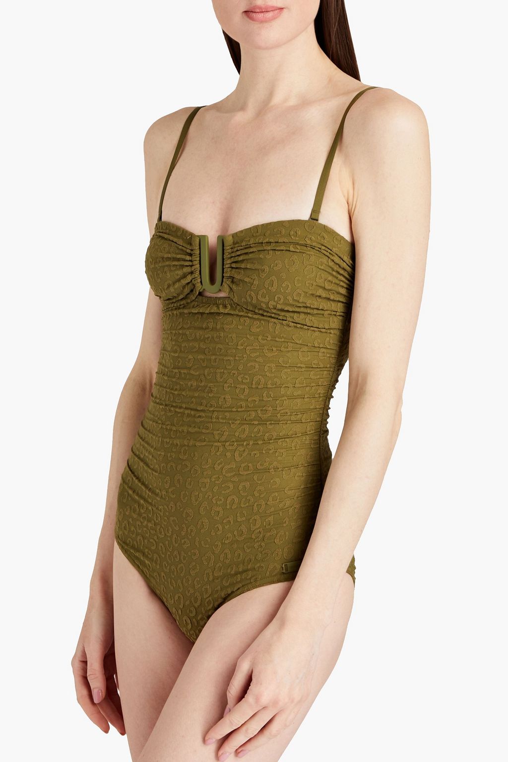 ZIMMERMANN Bandeau-Badeanzug aus Stretch-Jacquard