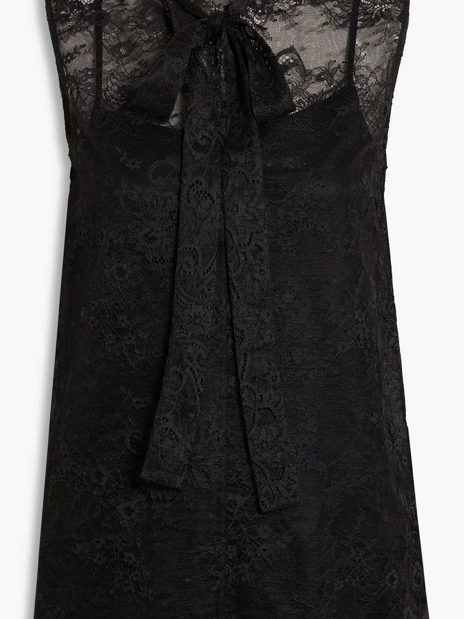 pussy-bow silk-lace top