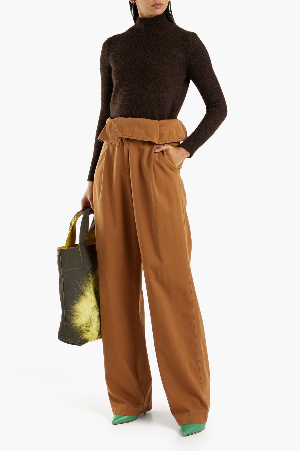 DRIES VAN NOTEN Brushed alpaca-blend turtleneck sweater