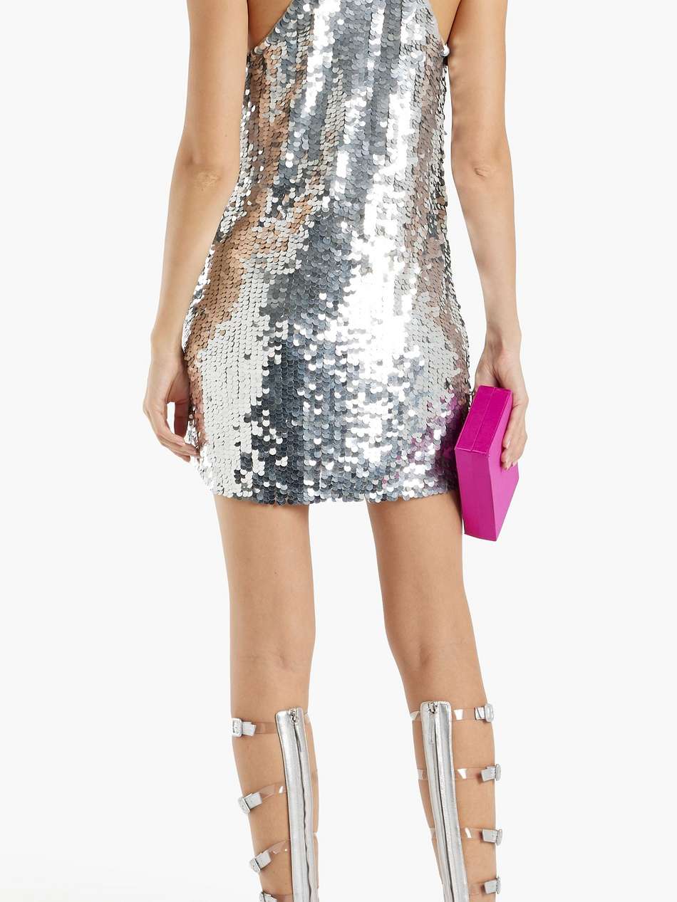 dolla sequined mesh mini dress
