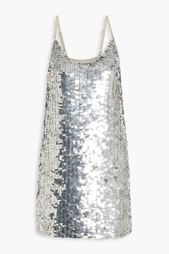 Dolla sequined mesh mini dress