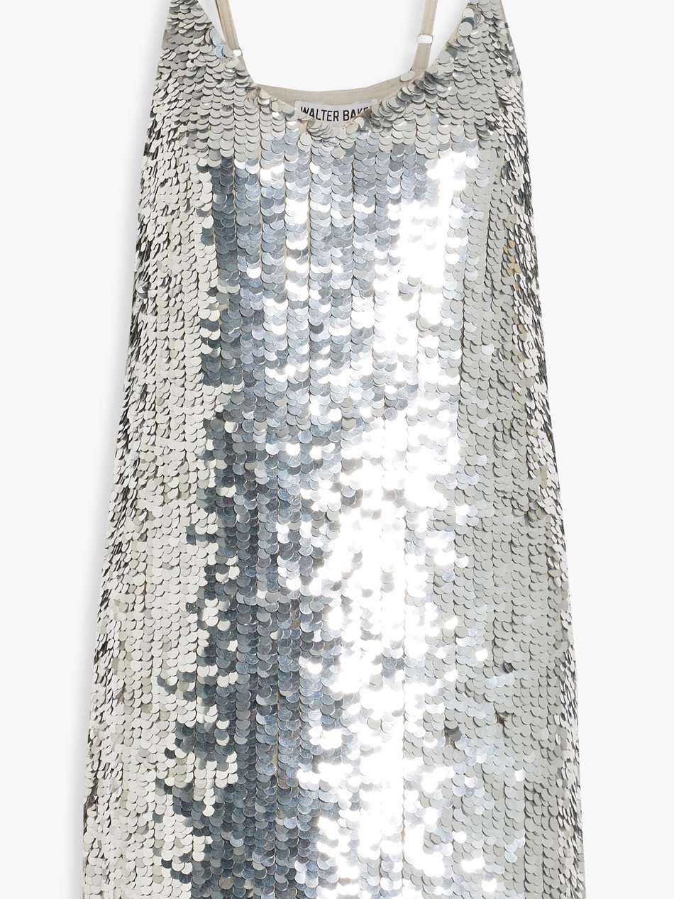 dolla sequined mesh mini dress
