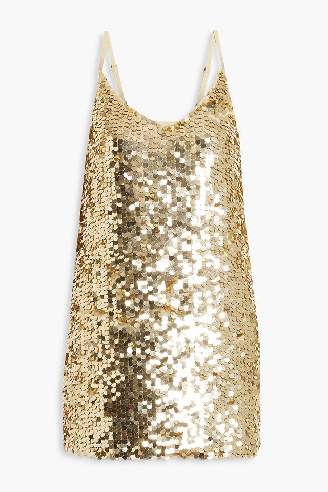 Dolla sequined mesh mini dress