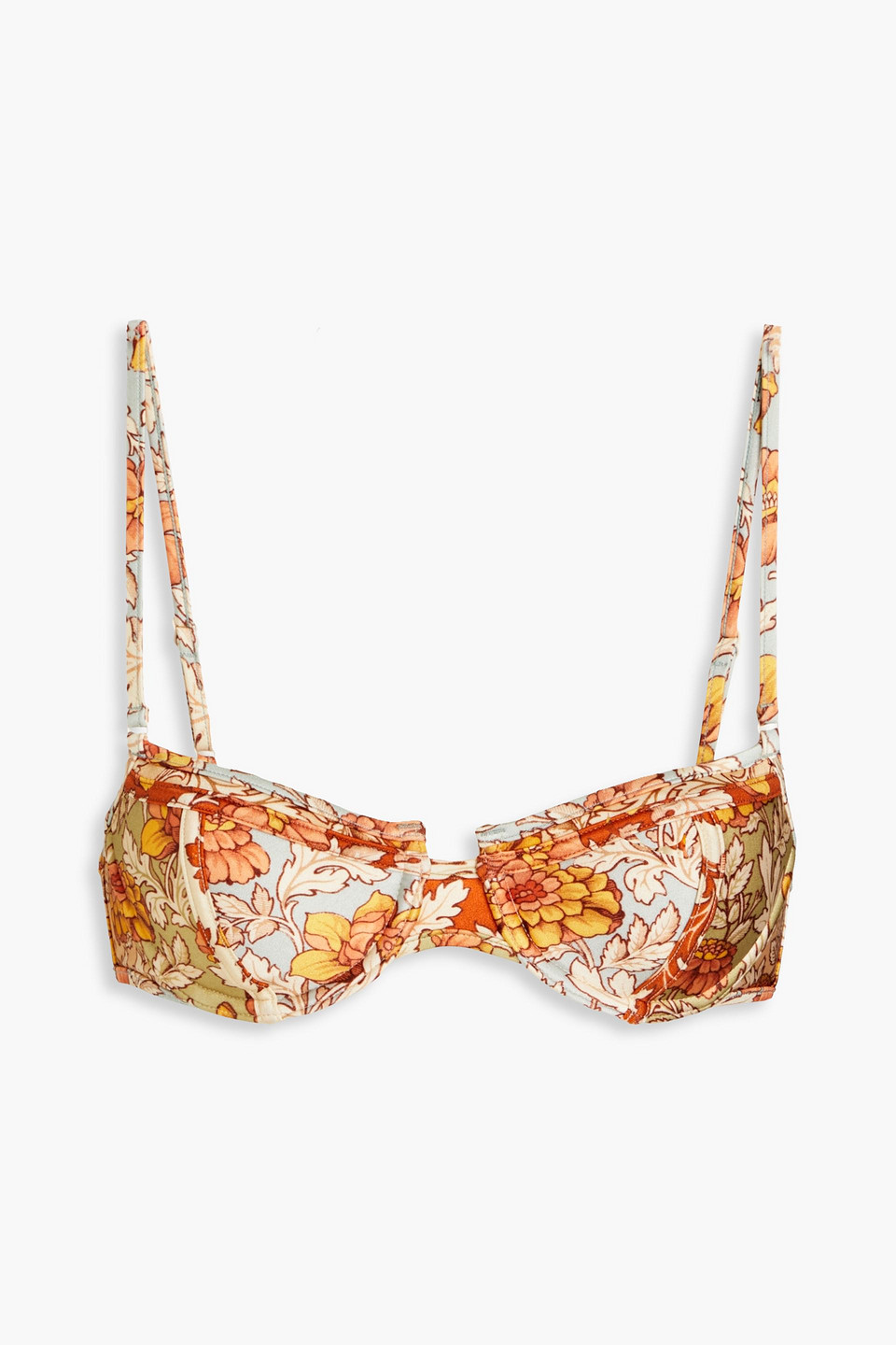 Zimmermann Andie Floral-print Underwired Bikini Top In Multicolor