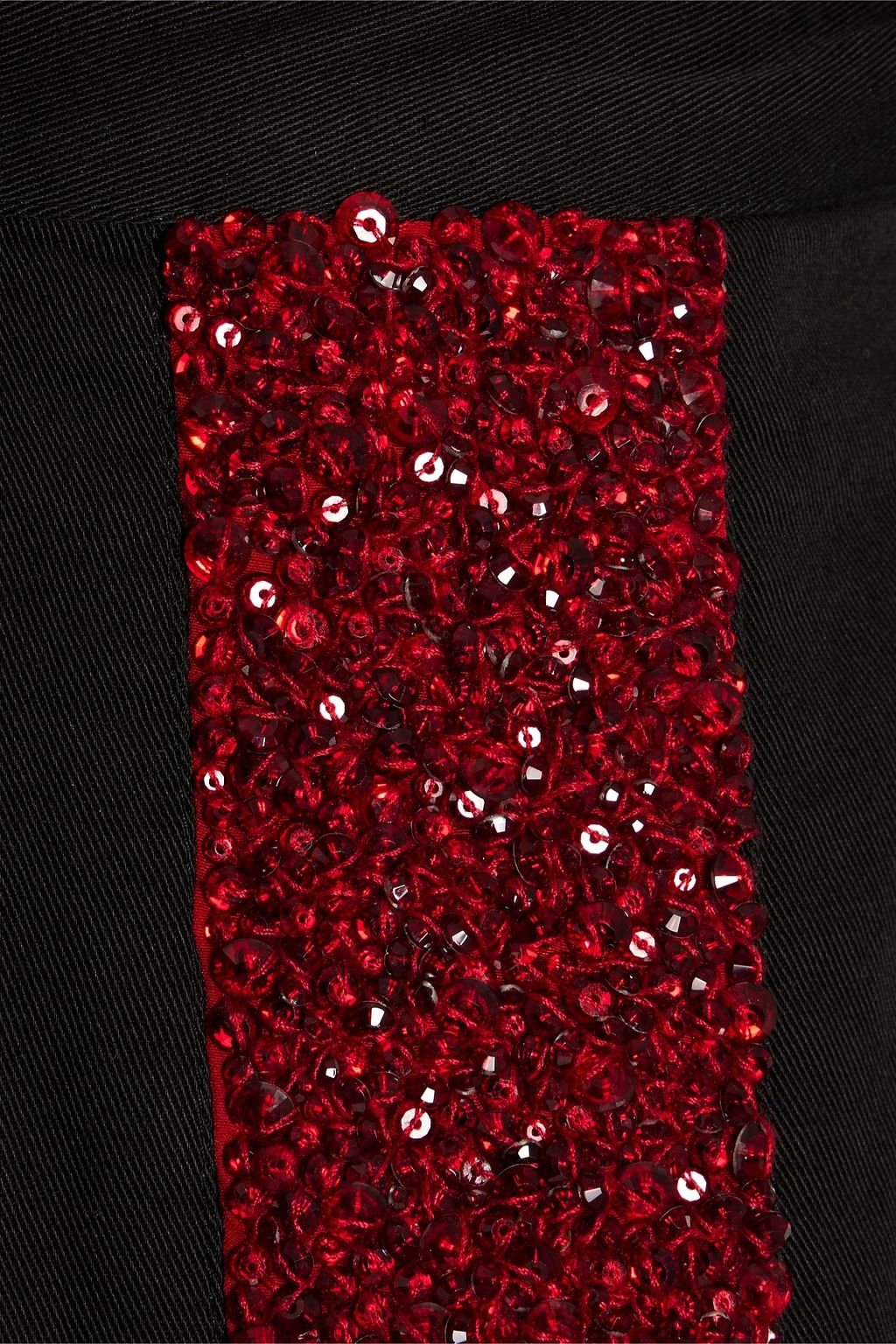 DRIES VAN NOTEN 장식 디테일 코튼 트윌 플리츠 와이드 레그 팬츠
