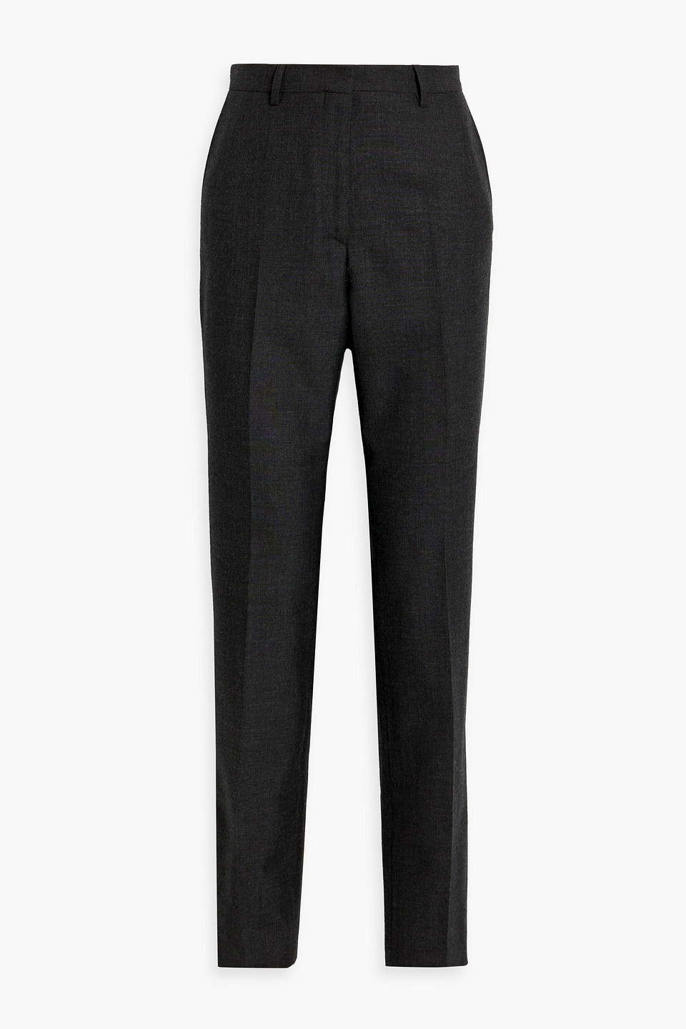 Dries Van Noten Perse Wool-crepe Straight-leg Pants In Charcoal
