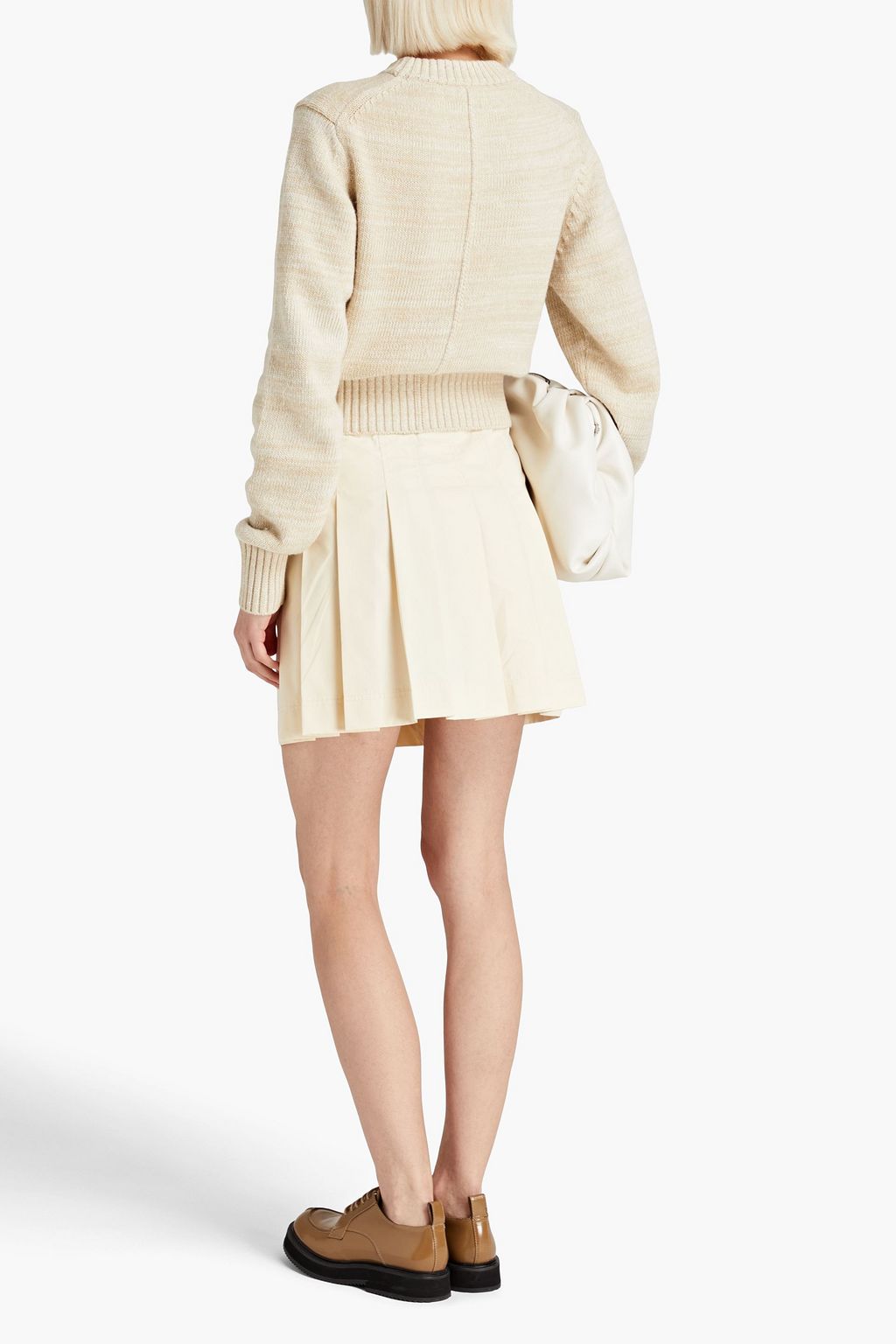 JOSEPH Cropped marled cotton-blend sweater