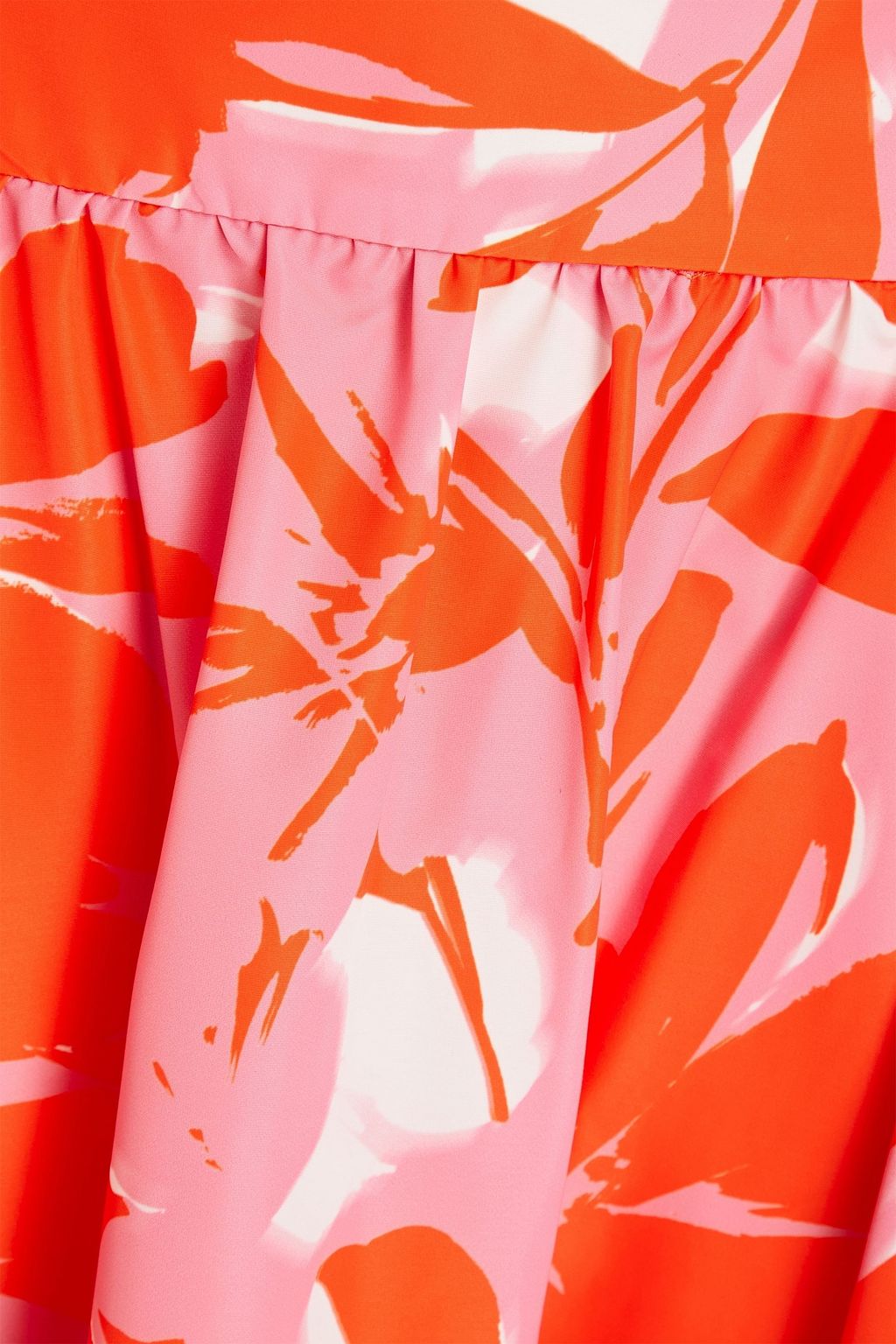 ML MONIQUE LHUILLIER Gathered floralprint taffeta midi skirt THE