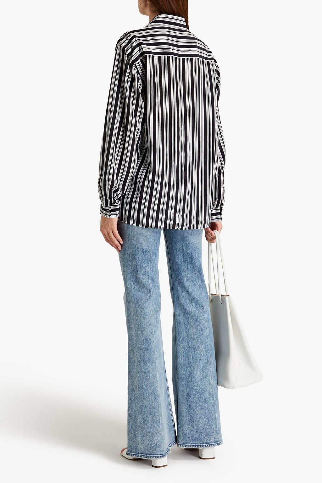 MICHAEL KORS COLLECTION Striped silk crepe de chine shirt