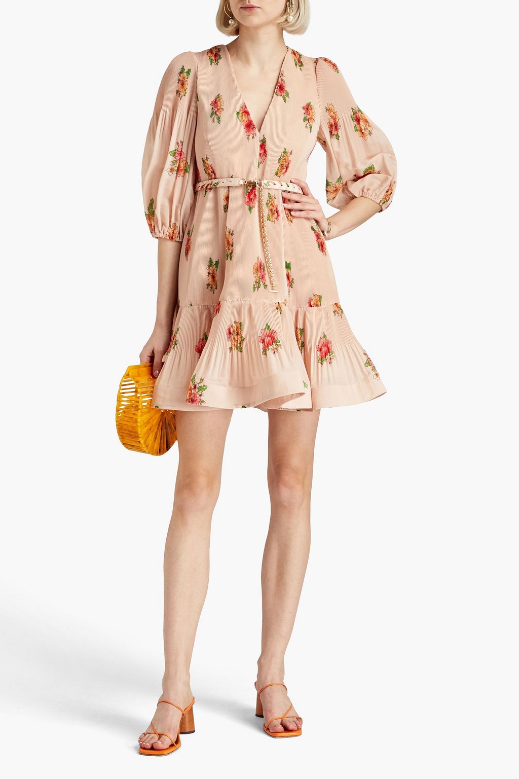 ZIMMERMANN Fluted floralprint mini dress THE